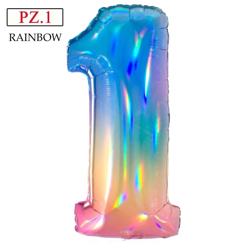 palloncino numero 1 Rainbow maxi