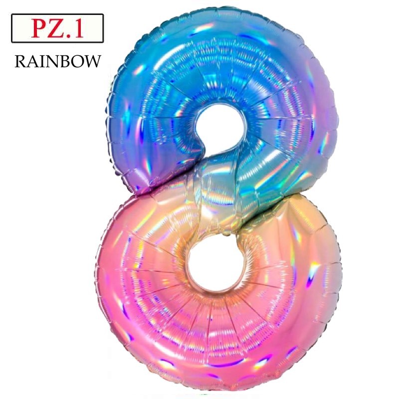 palloncino numerone 8 Rainbow maxi