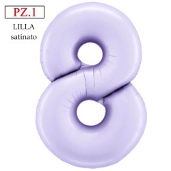 palloncino numerone 8 lilla satinato maxi