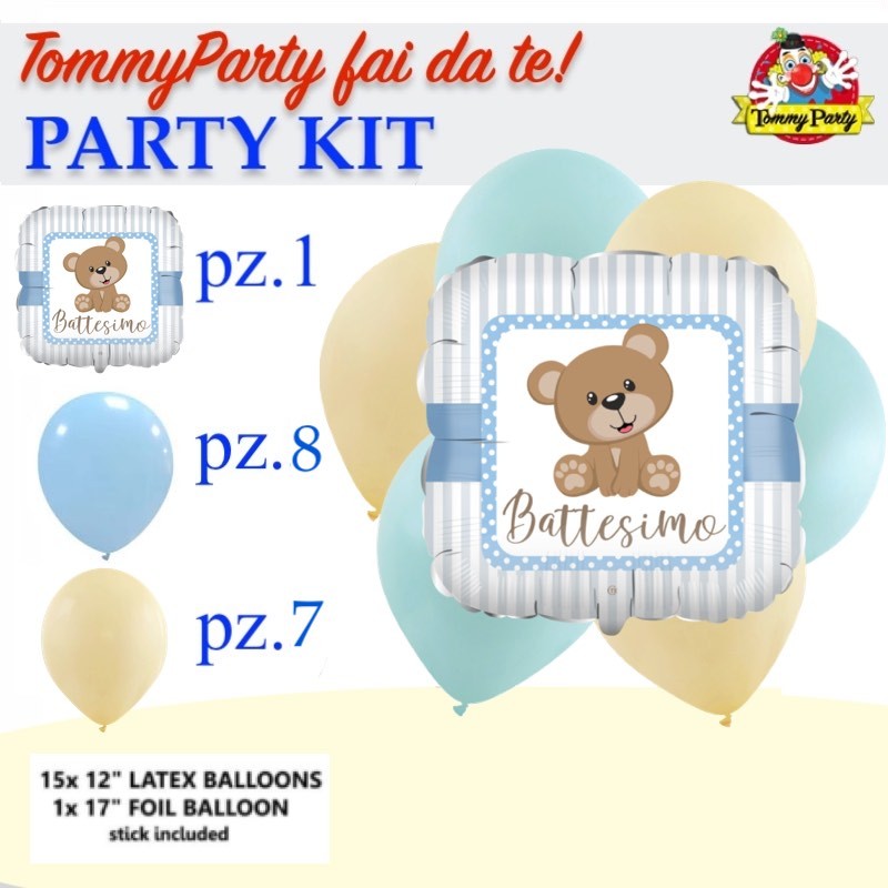 kit fai da te battesimo orsetto bimbo