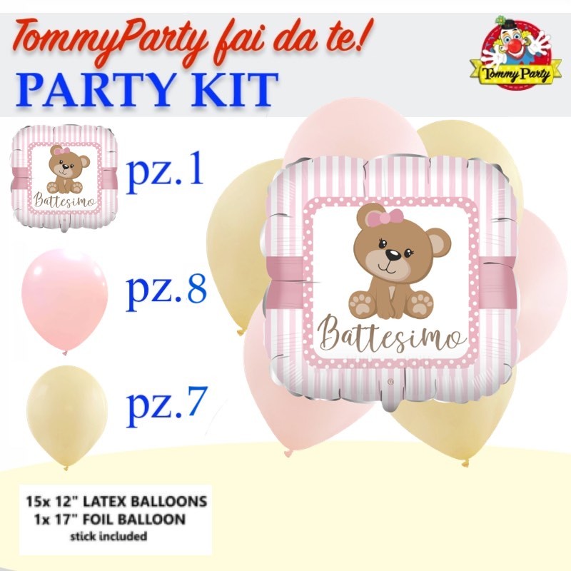 kit fai da te battesimo orsetto bimba