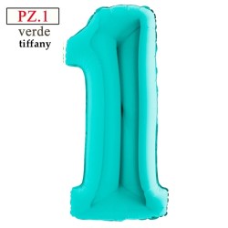 palloncino numero 1 verde Tiffany  maxi