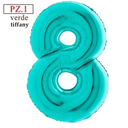 palloncino numerone 8 verde Tiffany maxi