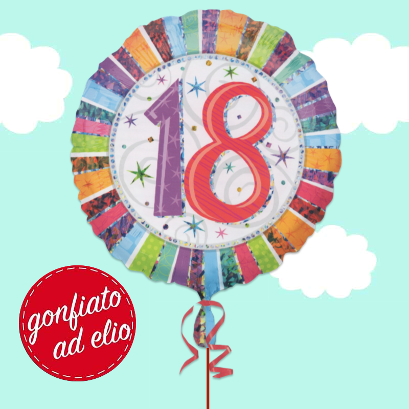 palloncino 18 anni arcobaleno ad elio