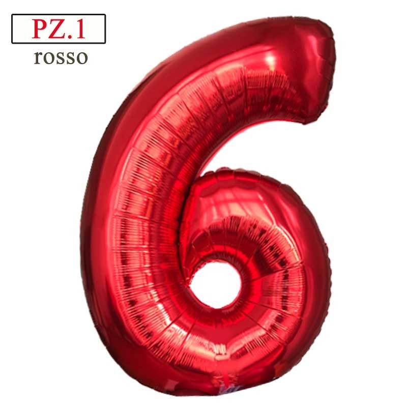 numerone 6 rosso maxi cm.100