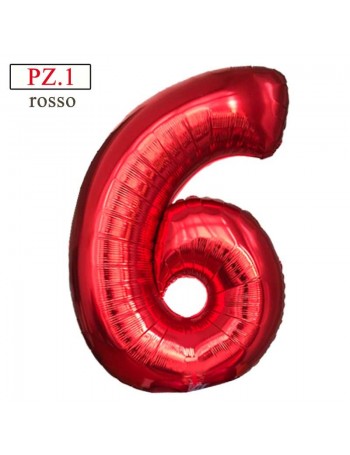 numerone 6 rosso maxi cm.100