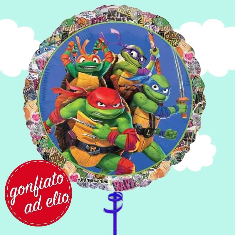 palloncino tartarughe ninja tondo ad elio