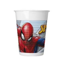 bicchieri Spiderman plastica 8 pezzi