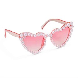 occhiali rosa con perle