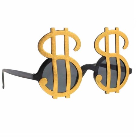 occhiali con simbolo del dollaro