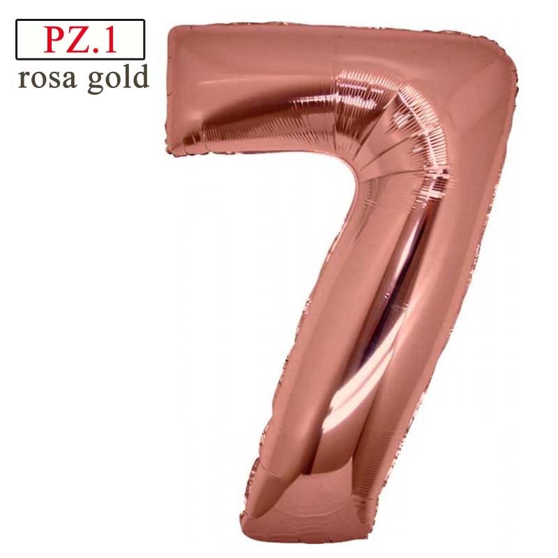 palloncino numerone 7 rosa gold maxi