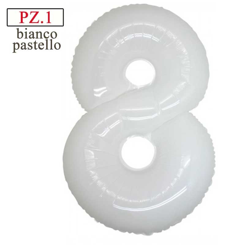palloncino numerone 8 bianco maxi