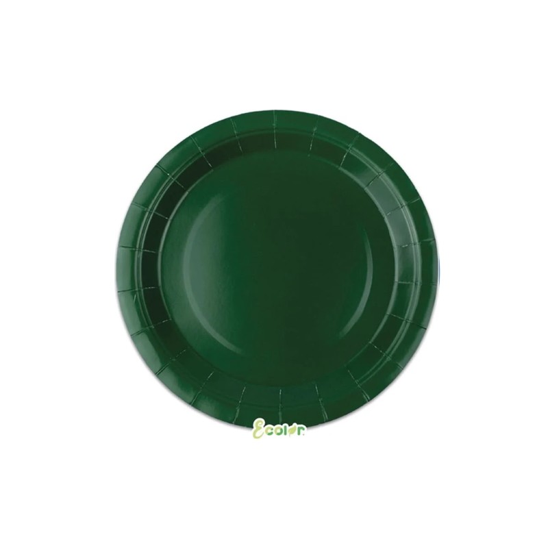 Piatto Verde Foresta Carta Ecolor 18cm 25pz