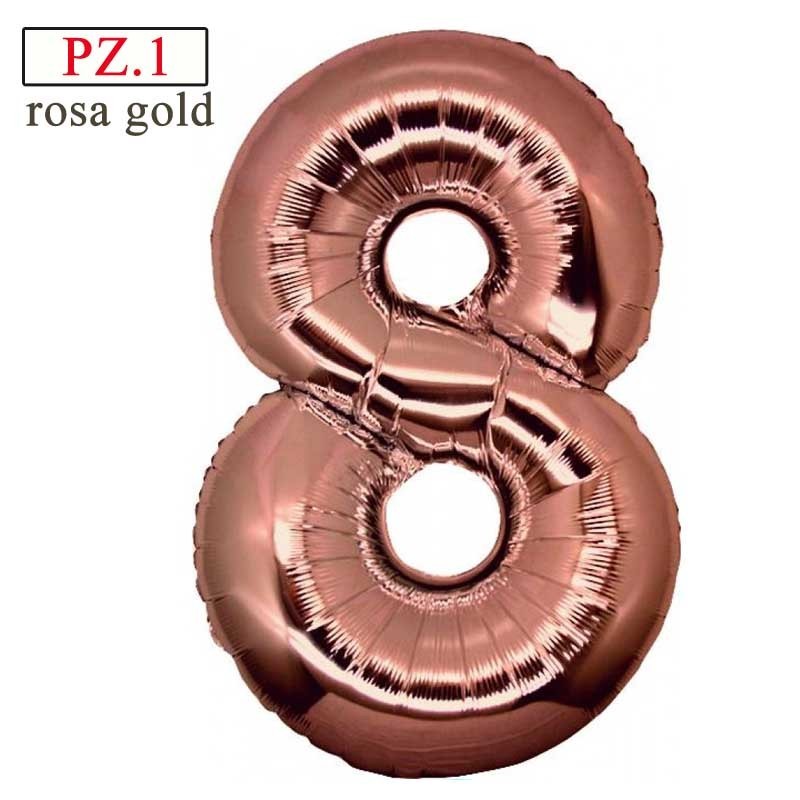 palloncino numerone 8 rosa gold maxi