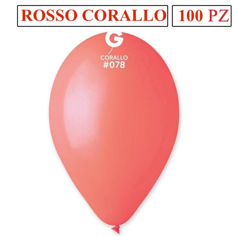 Palloncini Rosso Corallo Pastello 12 Pollici Cm.30 Pz.100