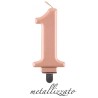candela numero 1 rosa gold metallizzato