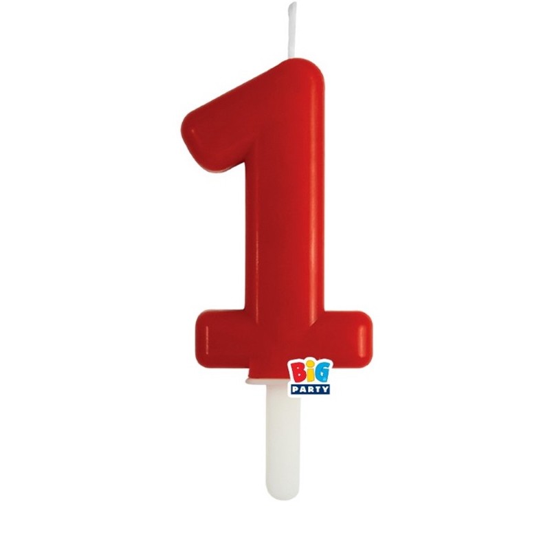 candelina numero 1 cera rossa