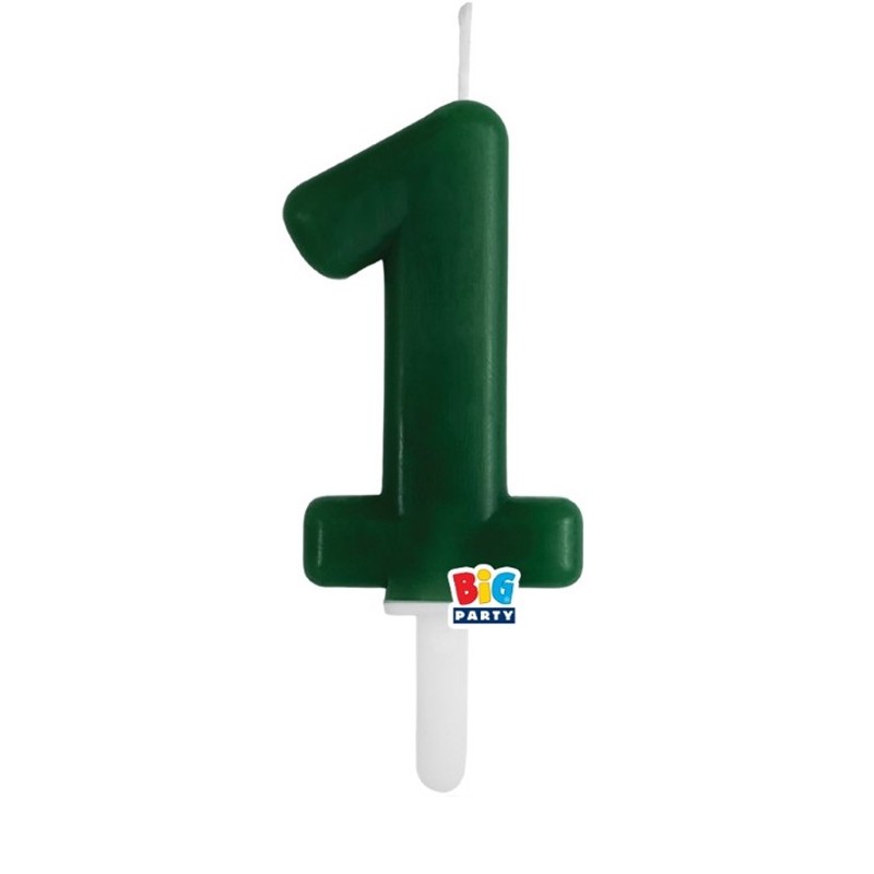 candelina numero 1 cera blu scuro