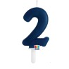 candelina numero 2 cera blu scura