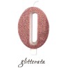 candela numero 0 rosa gold glitterata