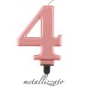 candela numero 4 rosa gold metallizzato