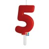 candelina numero 5 cera rossa