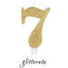 candela numero 7 oro glitter