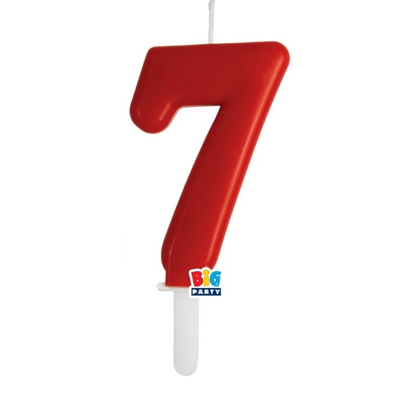 candelina numero 7 cera rossa