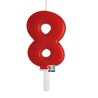 candelina numero 8 cera rossa