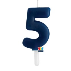 candela numero 5 blu scuro
