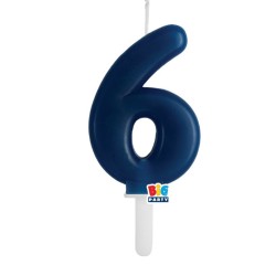 candela numero 6 blu scuro