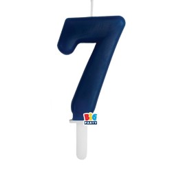 candela numero 7 blu scuro