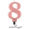 candela numero 8 rosa gold metallizzato
