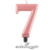 candela numero 7 rosa gold metallizzato