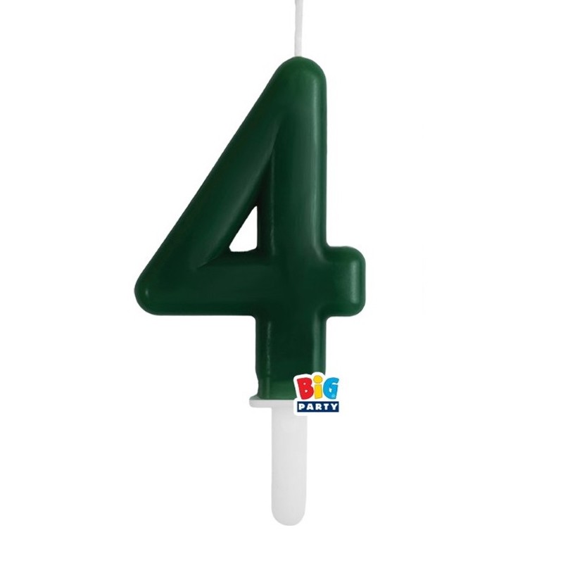 candelina numero 4 cera verde
