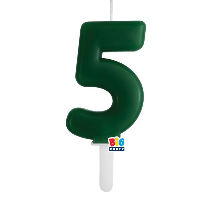 candelina numero 5 cera verde