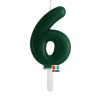candelina numero 6 cera verde