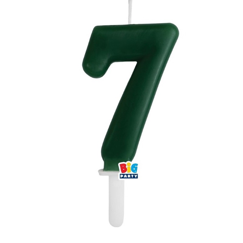 candelina numero 7 cera verde