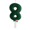 candelina numero 8 cera verde