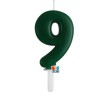 candelina numero 9 cera verde
