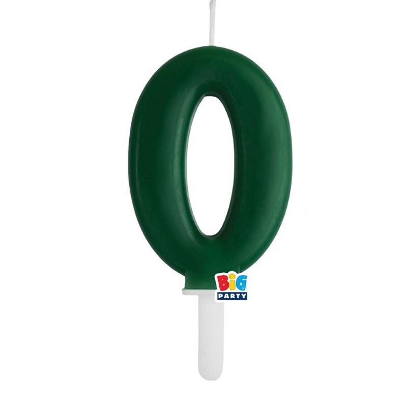 candelina numero 0 cera verde