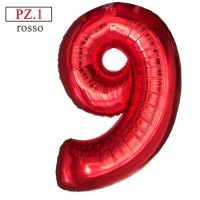 palloncino numerone 9 rosso maxi