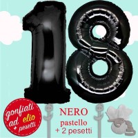 Palermo palloncini numero 18 nero maxi ad elio