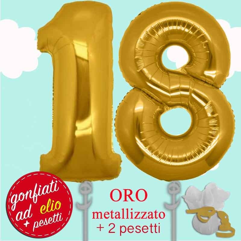 palloncini numero 18 oro Palermo maxi ad elio