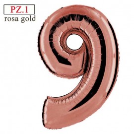palloncino numerone 9 rosa gold maxi