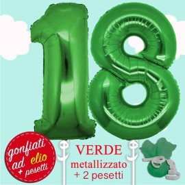 18 Numerone Mylar Maxi 2 Ciuffi Ad Elio