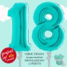 palloncini numero 18 verde Tiffany ad elio