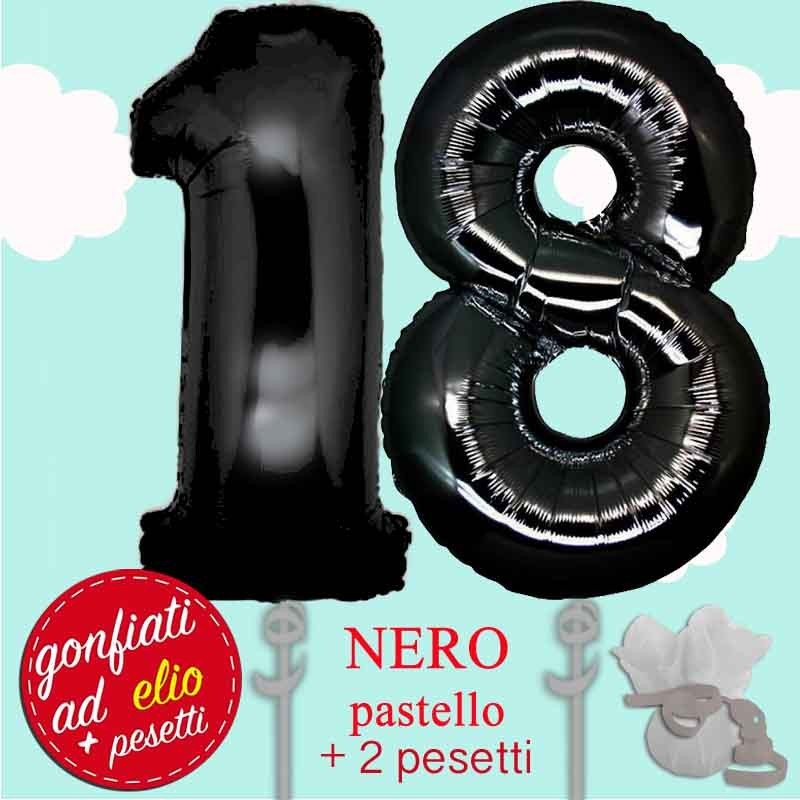 Palermo palloncini numero 18 nero maxi ad elio