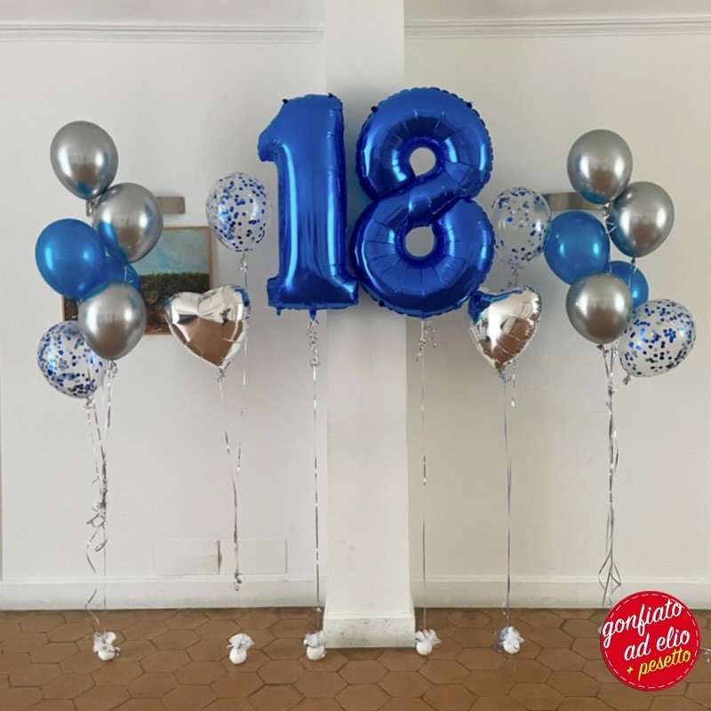 numerone 18 maxi con 4 ciuffi ad elio