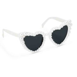 occhiali bianchi cuore con perle